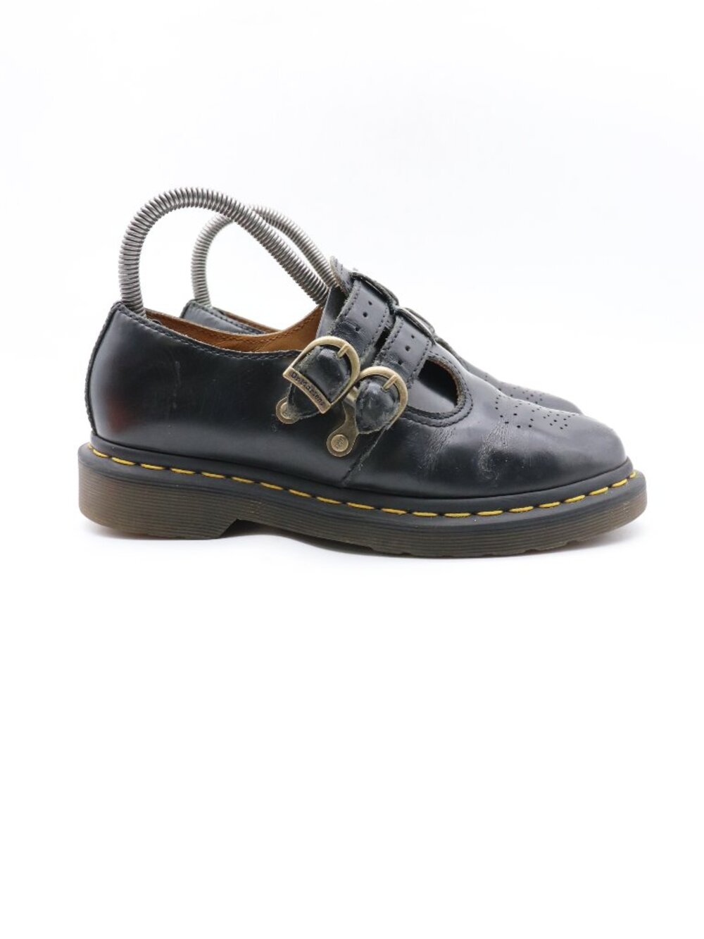 Doc Dr. Martens Mary Jane Women's Size 6 Black Leather Double Buckle 12916